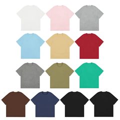 003 春夏モデルLF家定番刺繍ロゴ入りラウンドネックベーシックゆったり半袖カップル必須Tシャツ