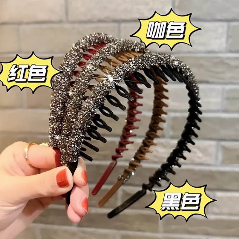 Liu Hai cabello roto para mujeres 2024 nuevo lavado de cara especial antideslizante banda de presión de dientes cabello de cabeza cabeza alta cráneo cráneo clip para el cabello