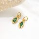 Copper Plated 18K Oval Eye Pendant Niche Women DIY Handmade Jewelry Hand Necklace Earrings Pendant Accessories Material