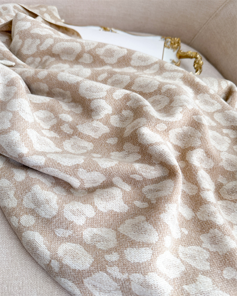 Unisex Casual Leopard Imitation Cashmere Knitted Scarf display picture 12