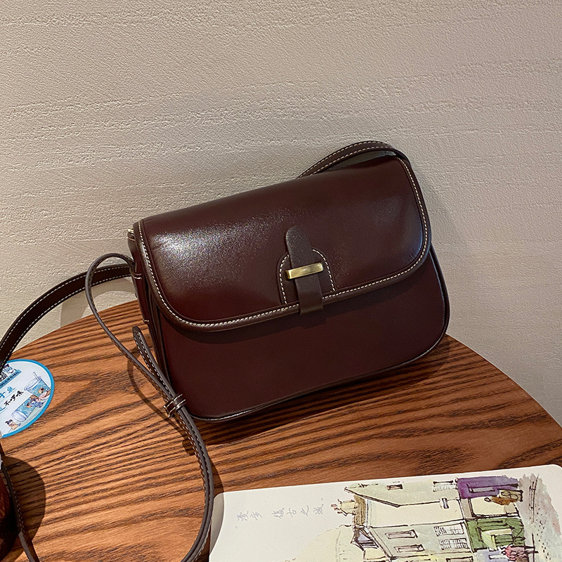 Genuine Leather Women's Crossbody Bag 2025 New Cowhide Small Square Bag High-End Texture Large Capacity Commuter Shoulder Bag - Thumbnail 7