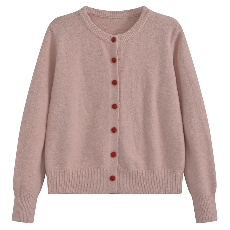 2025 primavera nueva reducción de envejecimiento suelta suave pegajosa con cardigan de punto de mujer suéter de aire suave blusa de adelgazamiento image 14
