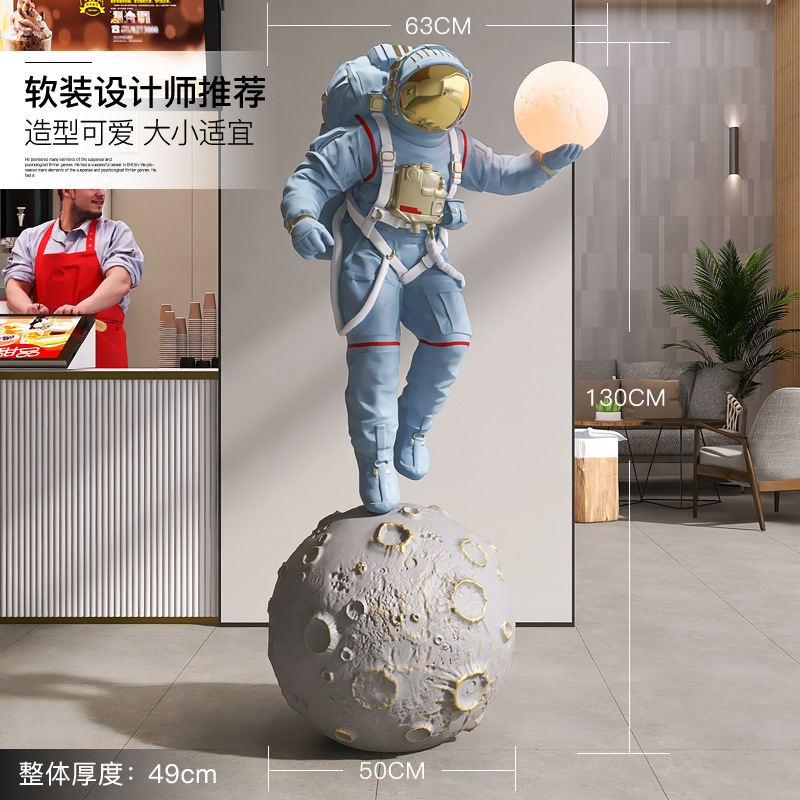 Astronauta lámpara de Pie Grande decoración del hogar tienda exposición salón Spaceman escultura inauguración regalo