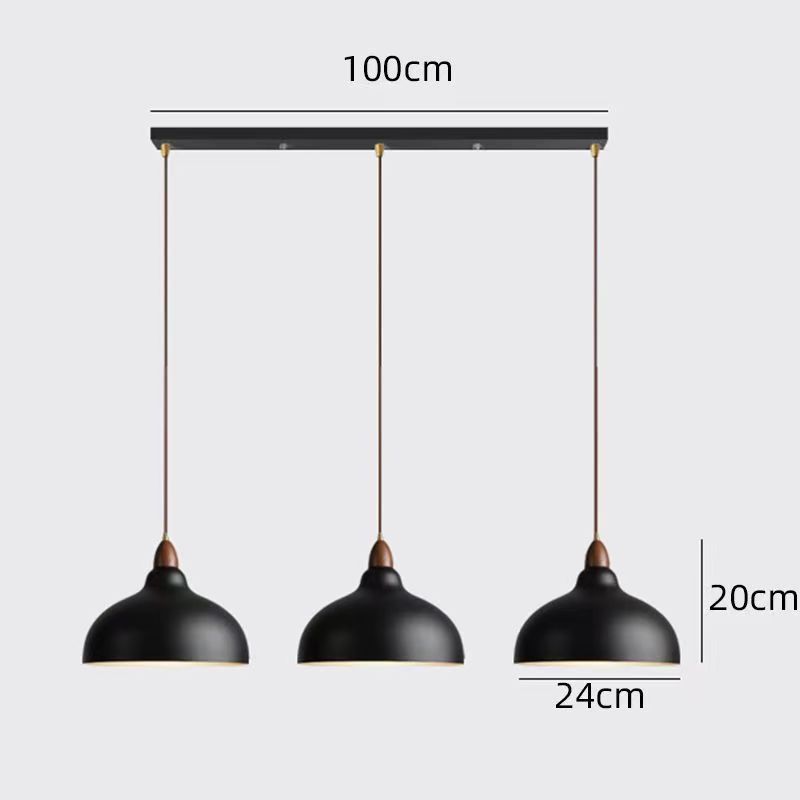 Three-head medium black long plate combination chandelier