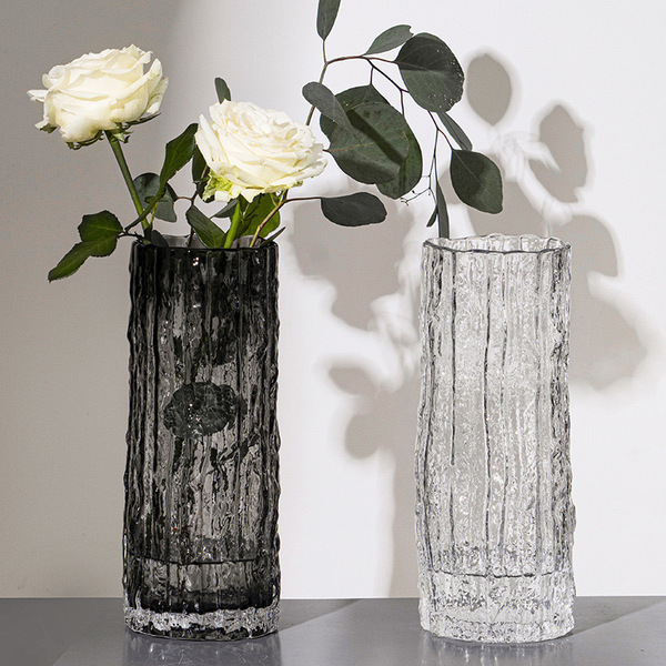 [Welfare] glass vase transparent plant vase hydroponic container living room ornaments bark decorative vase