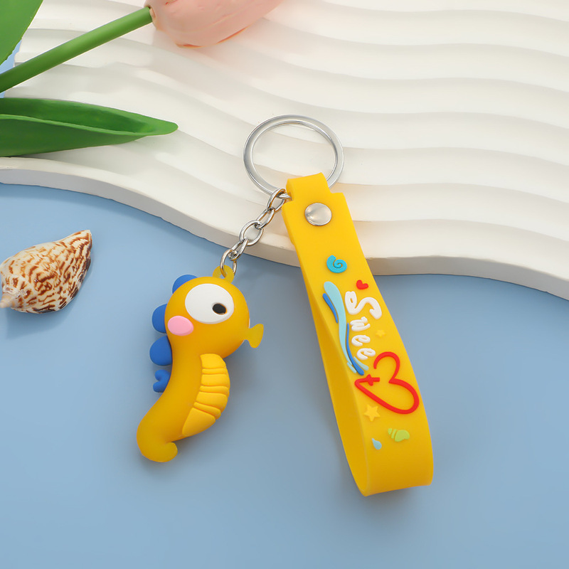 夏の海洋動物イルカタコクジラタツノオトシゴキーホルダーペンダントバッグスーパーマーケットキーホルダー卸売|undefined