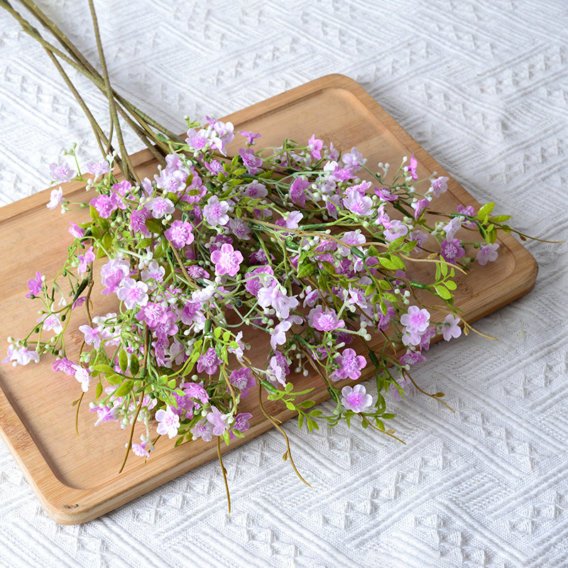 Rama única pequeña flor artificial estrellado floral de gama alta accesorios de fotografía de boda en casa siente flor artificial flor falsa al por mayor