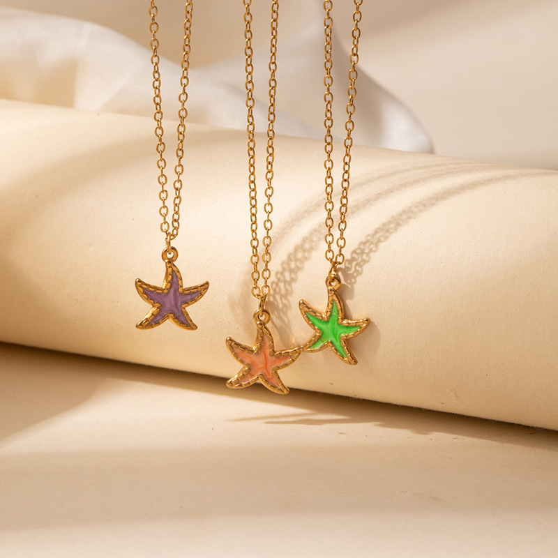 6g Weight 0.03µm Gold Plating Thickness Electroplated Gold Plating Process Golden Plated Plating Material 201 Stainless Steel Pendant Material Pendant Necklace Classification 201 Stainless Steel Chain Material cable chain Chain Type 1 Piece Quantity Holiday, Daily Occasion 201 Stainless Steel Material Starfish, Dolphin, Hippocampus Pattern Women's Gender Hip-Hop Style Plating Craft Cartoon Ocean Starfish Sea Horse Pendant Necklace Women's Luxury Dolphin Clavicle Chain DIY Jewelry Titanium Steel Animal Pattern 4