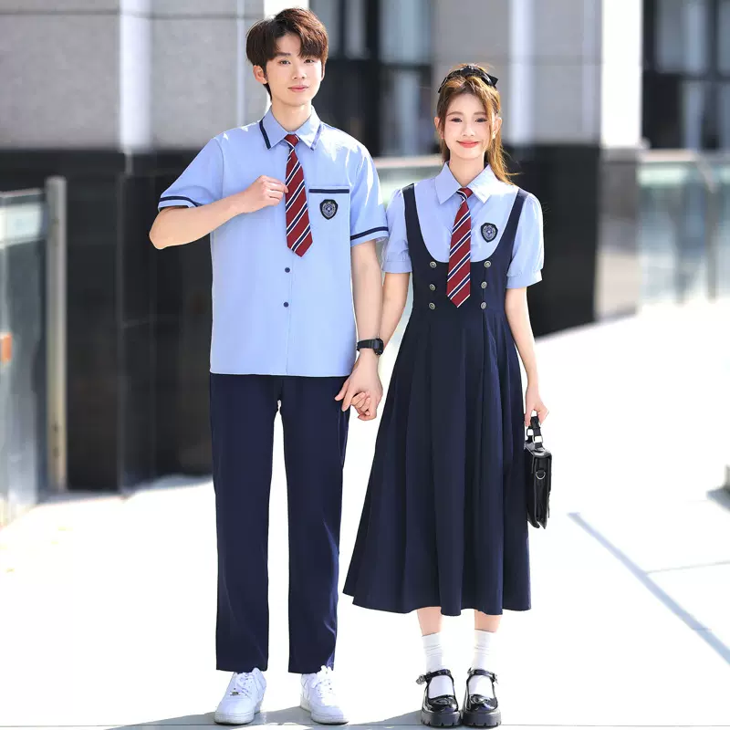 2025学生学院风毕业班服制服夏季合唱演出服连衣裙表演服装