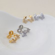 【新比翼】森系绝美蝴蝶耳夹无耳洞女耳饰蚊香盘耳夹耳环金色耳钉