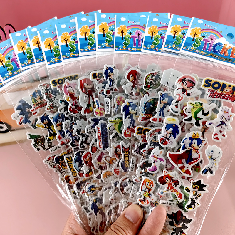 Pegatinas de burbujas de dibujos animados para niños Sanrio Kapibala Ice Animal Dinosaur Cars 3D Pegatinas estéreo
