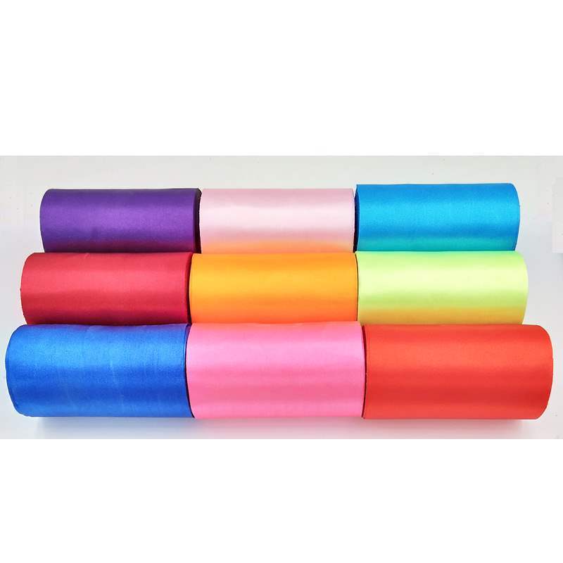 10 cm de ancho seda cinta cinta cinta cinta color bandera de tela roja bandera ondulada silla de techo decoración de celebración