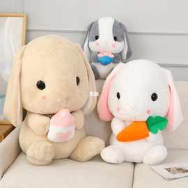 毛绒玩具长耳朵兔子萝卜小白兔公仔抱枕大号可爱布娃娃一件代发