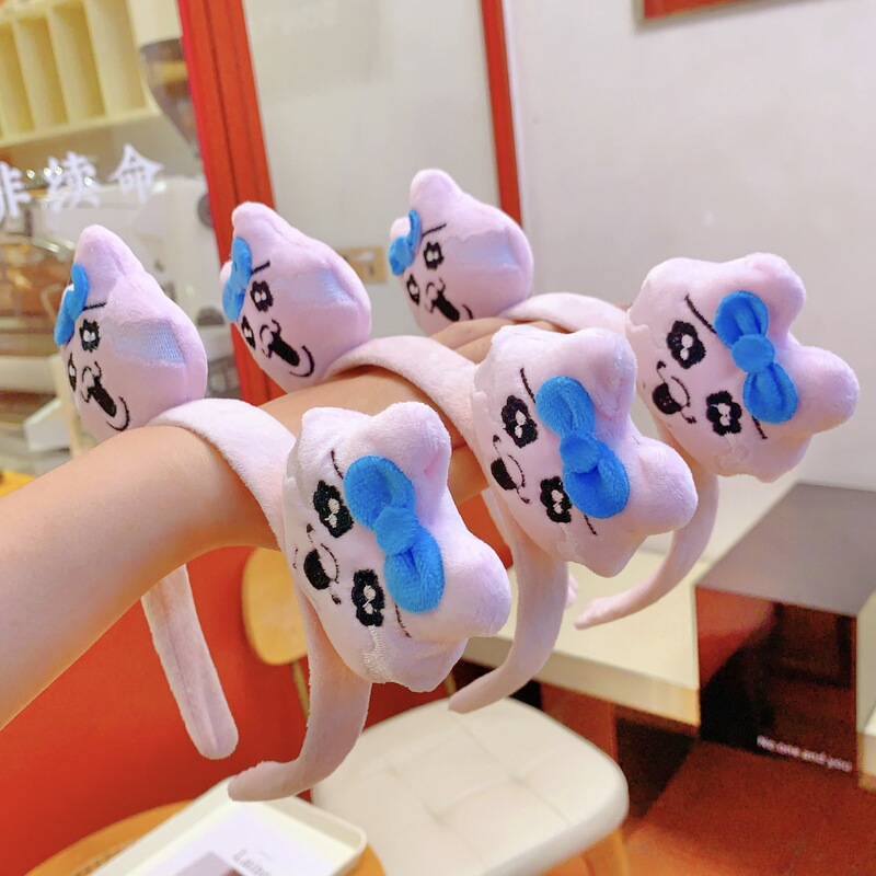 星のカードは日韓のオリジナルのピンクの下着のウサギの髪飾りの漫画の泣くウサギの髪のカチューシャのかわいい表情の包みの輪です。|undefined