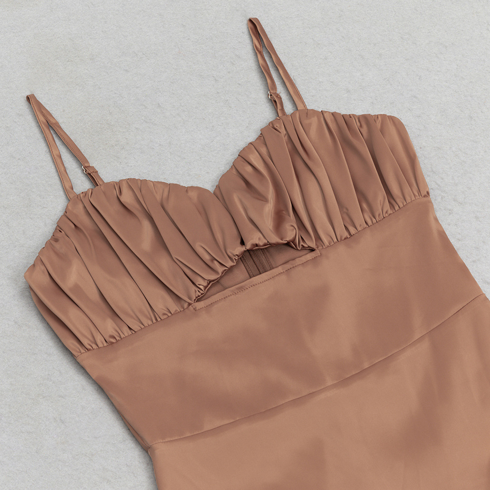 Dress Summer Simple Spaghetti Strap Ruffle Irregular Asymmetric Maxi Dress