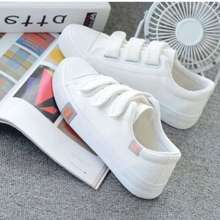 帆布鞋男女通穿不用系鞋带的小白鞋韩版无带魔法贴学生休闲男布鞋