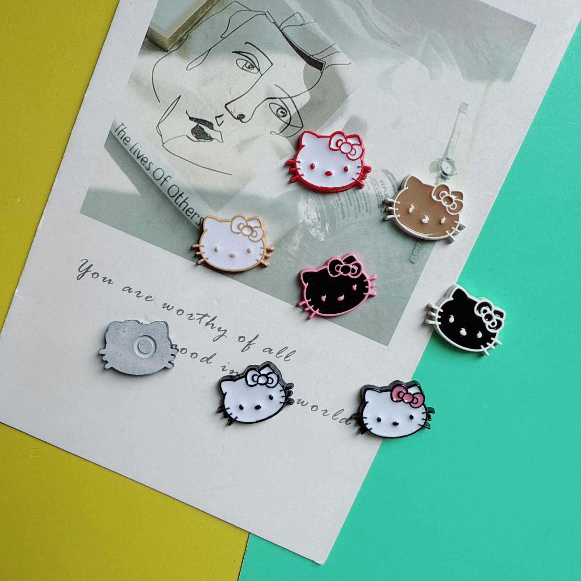 Hello kitty, cartoon plastic accessories, hair accessory, phone case, bag, purse, DIY 4