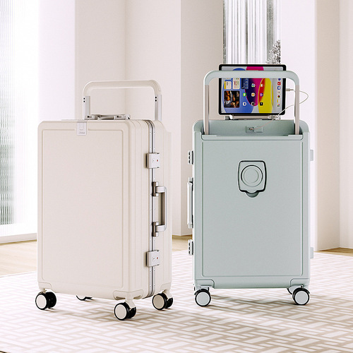 Multifunctional Aluminum Frame Luggage Wide telescopic case 20-inch suitcase, female travel suitcase, reinforced durable lockable bag, suitable for men