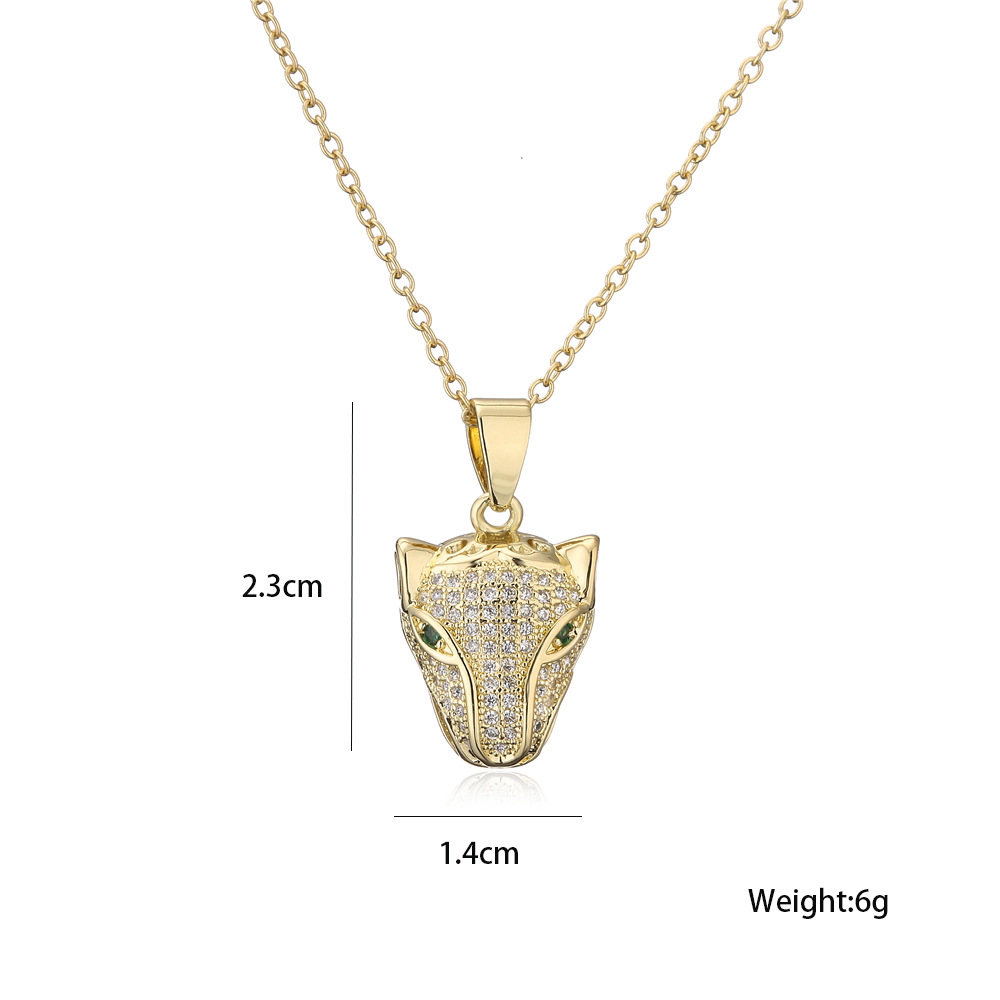 new copper plated 18K gold AAA zircon leopard pendant necklace wholesale