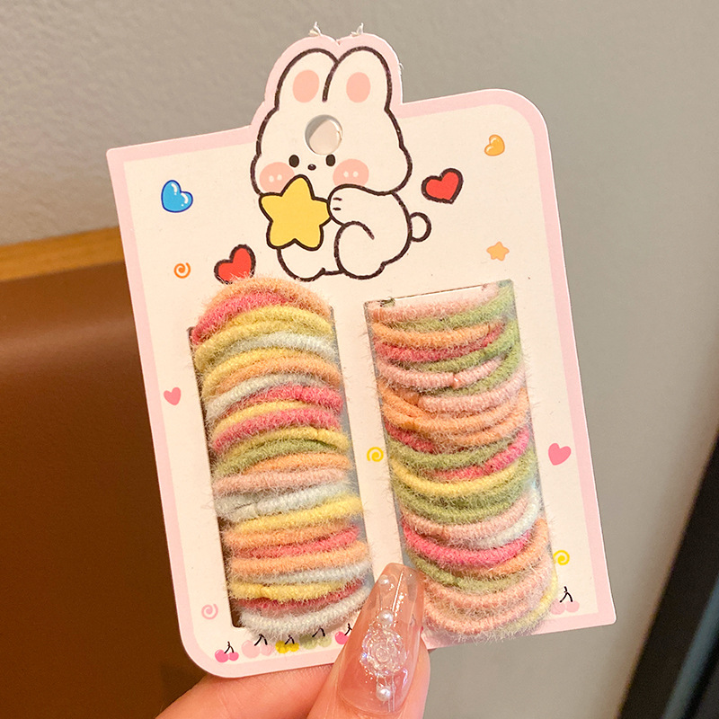 Correa de goma coreana para niños pulgar anillo de cabello para niñas corda de cabello para bebés pequeños corda de cabello para niños pequeños