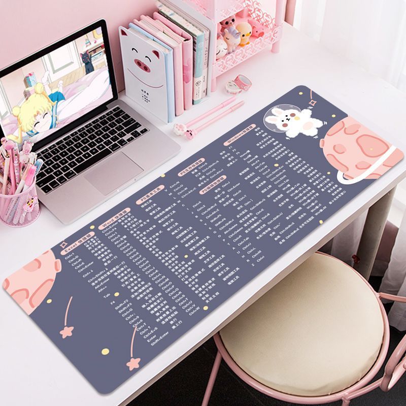 マウスパッド特大 ps オフィスショートカットキー完全なコンピュータキーボードソフトマットデスクトップデスクマット女性エクセル|undefined