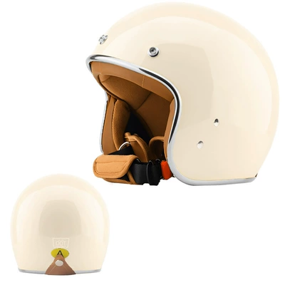 Motorcycles, Motorcycle Cruise 3/4 – Motosiklet kaskı (dəbilqə) - beige-silver-edge