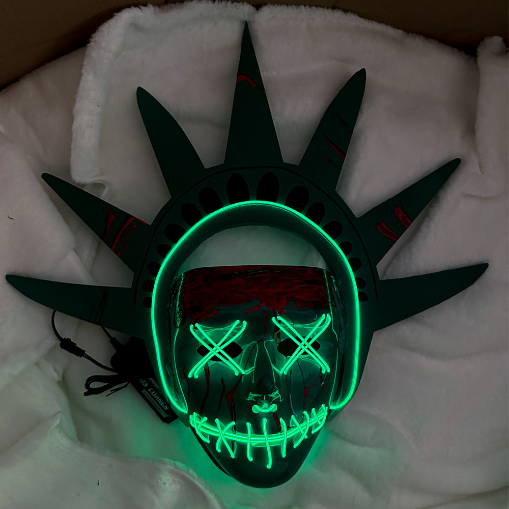 Estatua de la Libertad luminosa personalizable Plan de eliminación humana COS máscara de prop image 3