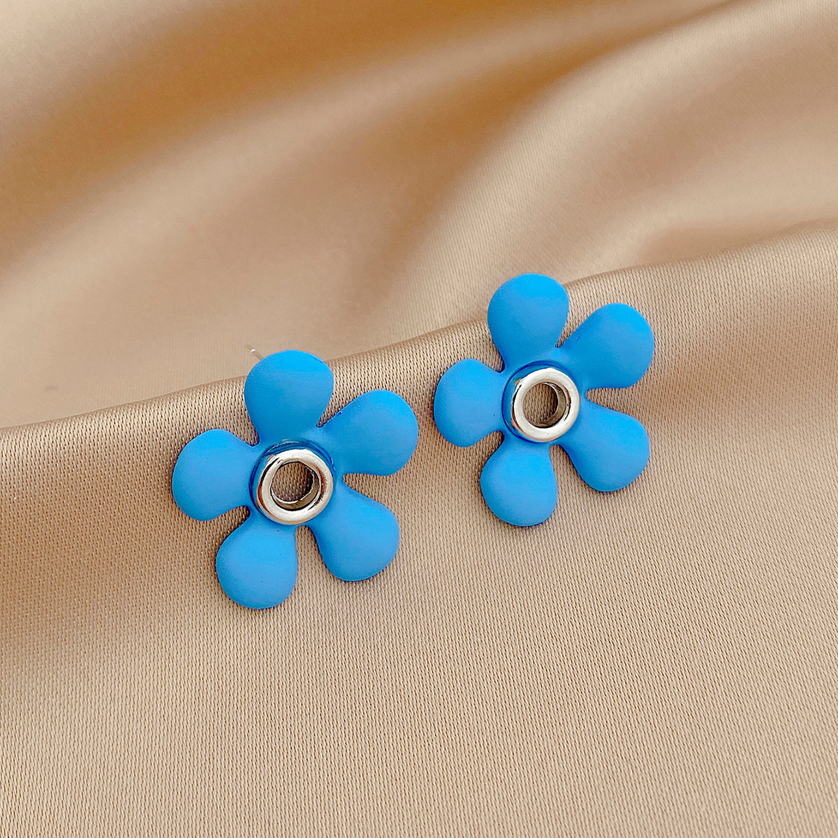 fashion cute candy color flower alloy stud earrings wholesalepicture4