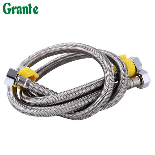 304 stainless steel double-ended braided hose, high-pressure explosion-proof hot and cold water inlet pipe, toilet water heater water connection pipe