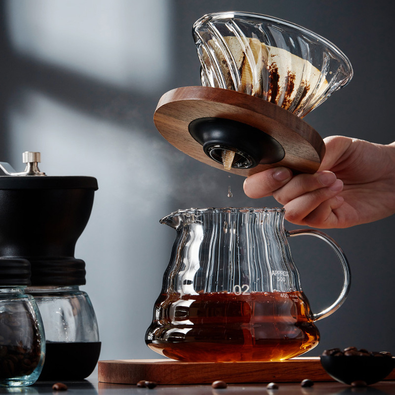Manufacturer Wholesale Hand-Brewed Coffee Pot Set for Home Use, Drip Coffee Hand-Brew Pot, Filter Cup, Coffee Grinder, Tools, Filter Cup