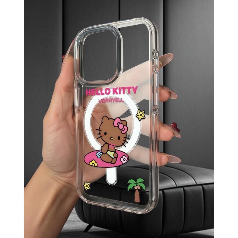 Surfing Black Leather Kt Suitable for Apple 17Promax Mobile Phone Case Iphone16 Cartoon 15 New Style 14 Hard Shell 13