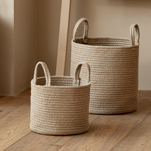 Hand-woven jute basket, dirty clothes hamper, laundry storage basket, dirty clothes bin, carry-on clothing toy storage bin