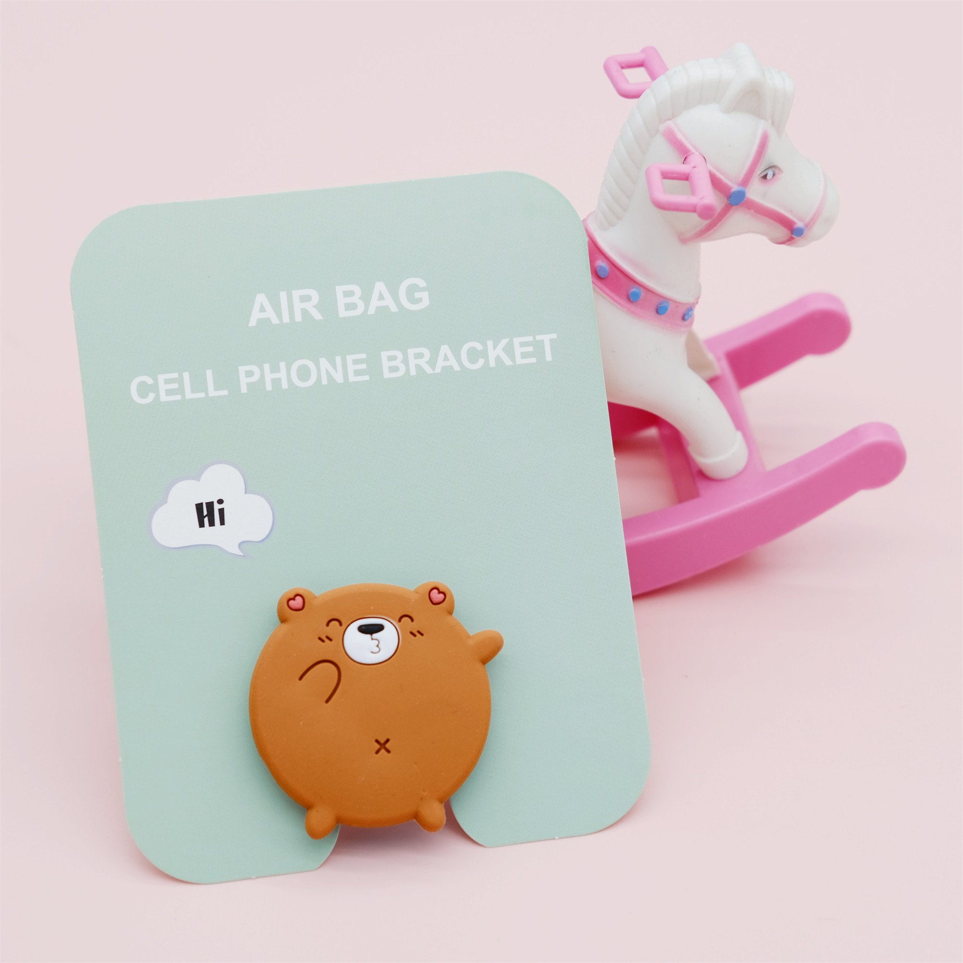 Airbag de dibujos animados soporte de teléfono móvil retráctil creativo personalizado escritorio plegable adhesivo perezoso soporte pequeño multifuncional