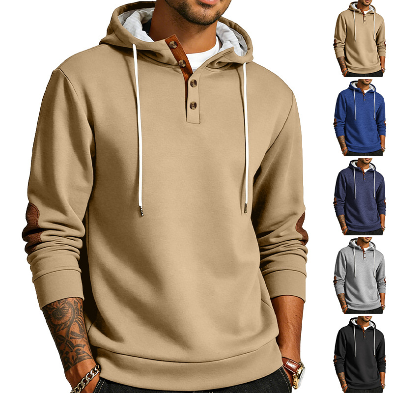 Comercio exterior Amazon primavera nuevo hombre chaqueta con sombrero de cuerda de pull-out grande americano chaqueta deportiva casual hombre