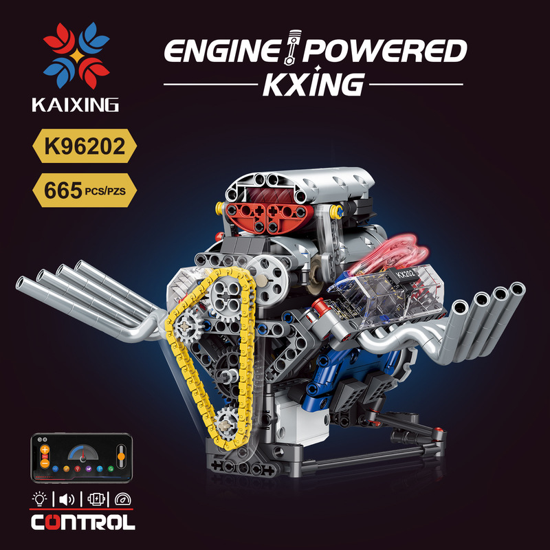 Mechanical Engine Simulation V8 Engine App Programming Electric Creative Building Small Particle Blocks Collectible Model Mechanical Engine Simulation V8 Engine App Programming Electric Creative Building Small Particle Blocks Collectible Model