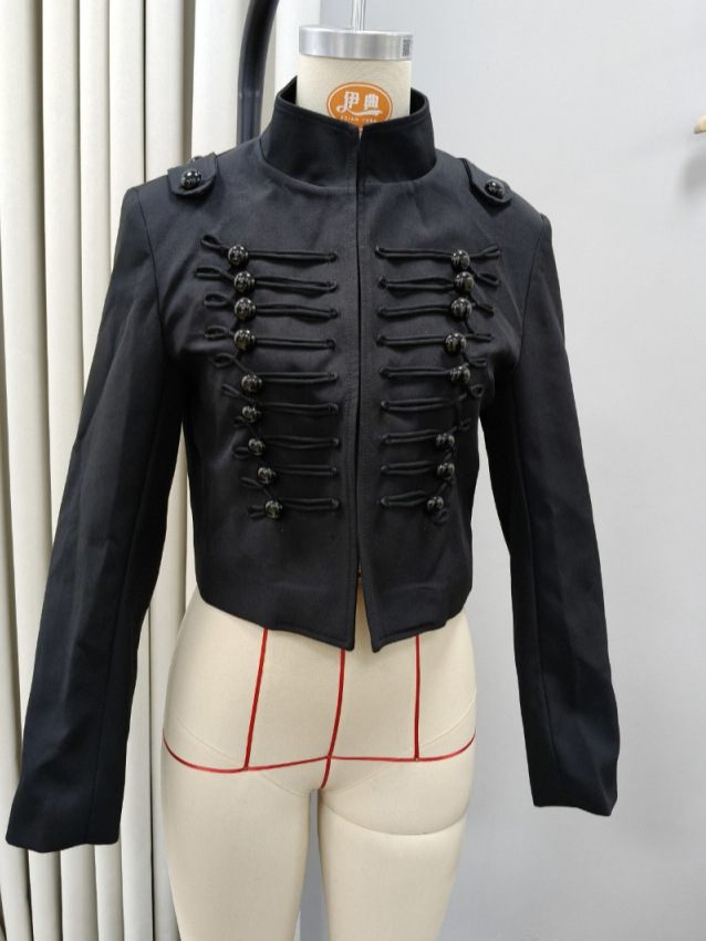 Chaqueta Corta con Cuello Alto para Mujer de Poliéster para Otoño image 1