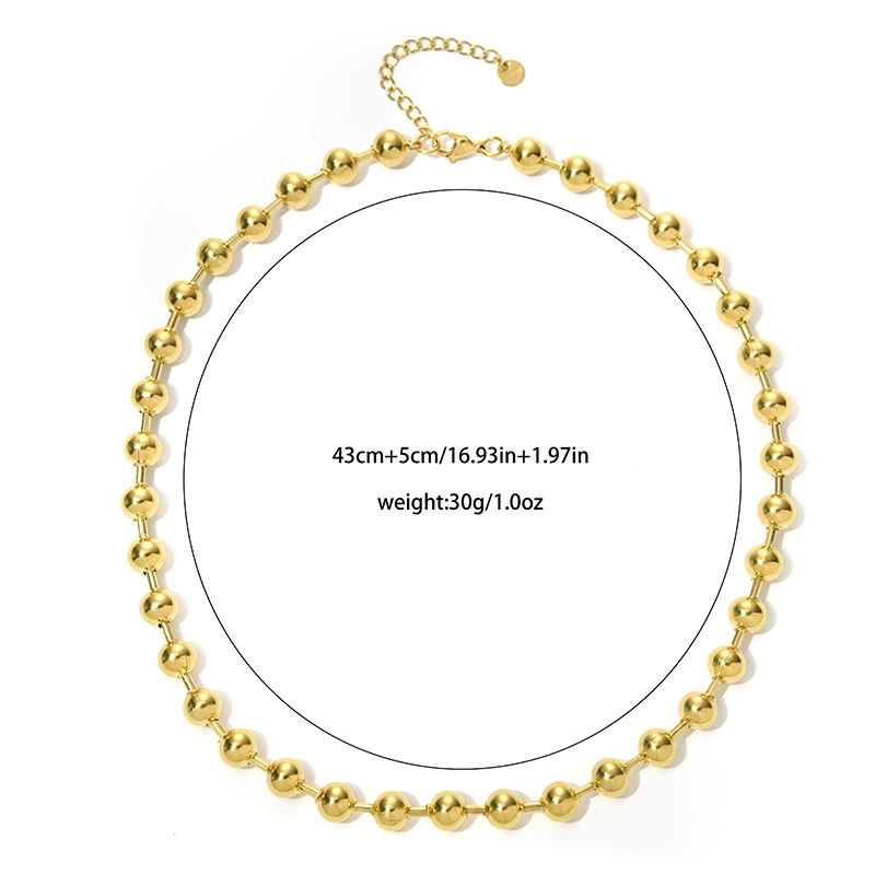 Fashionable universal necklace from pearl stainless steel, accessory, European style, simple and elegant design