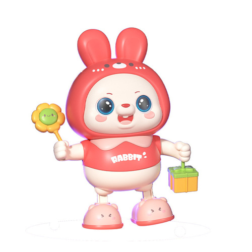 New baby dancing cute rabbit robot baby early education head-up doll toy sold at night market