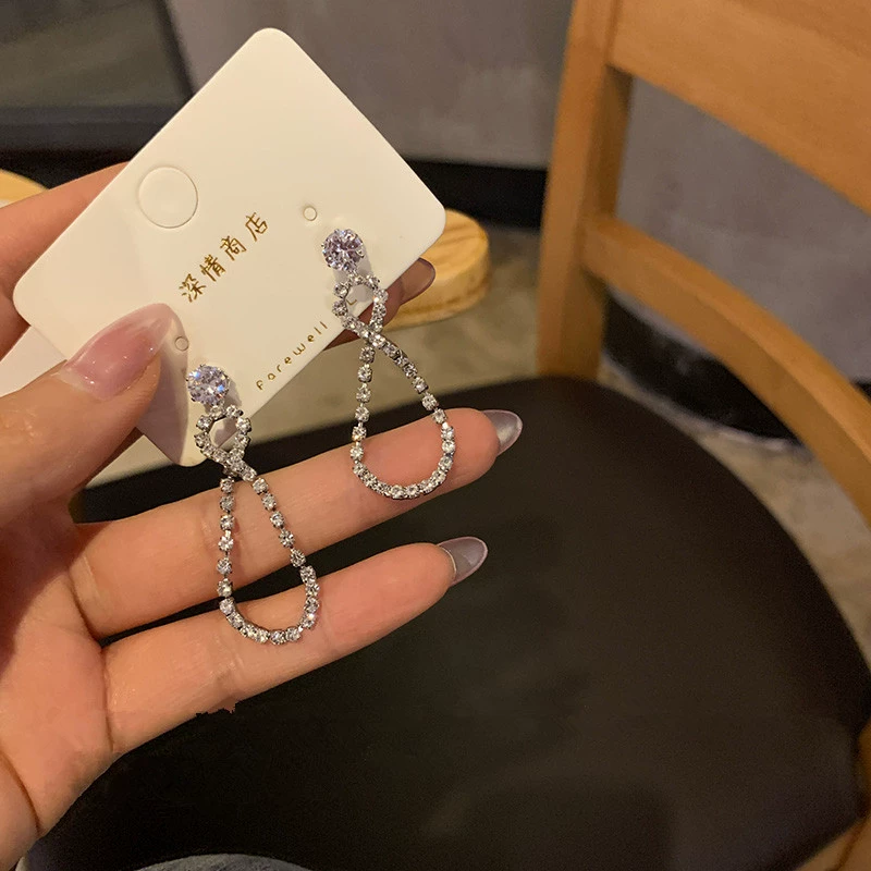 Серебряная игла, универсальные модные длинные серьги из жемчуга, серебро 925 пробы, интернет-знаменитость