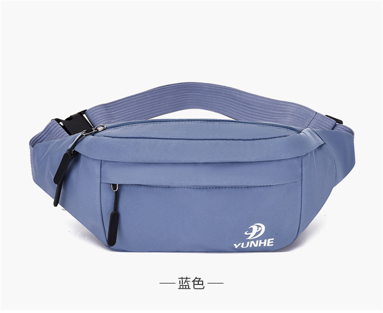 Riñonera deportiva unisex, bolso bandolera de lona impermeable al aire libre, estilo coreano casual, con logotipo personalizable