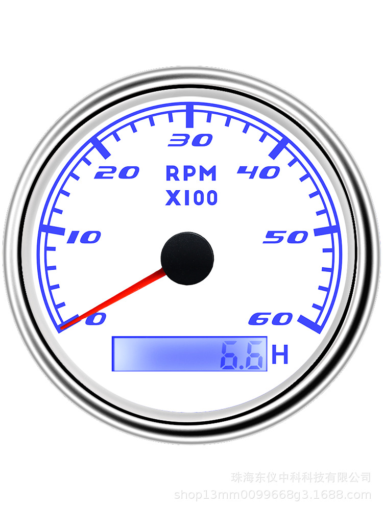 Cross-Border Hot-Selling 85mm Tachometer with Colorful Backlight for Generator Sets, Engines, and Engineering Vehicles, Colorful Lighting Effect Instrument