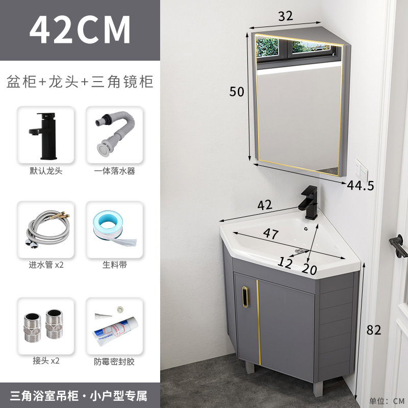 Piso lavabo gabinete combinación pequeño apartamento baño triángulo mesa de lavado esquina lavabo piscina