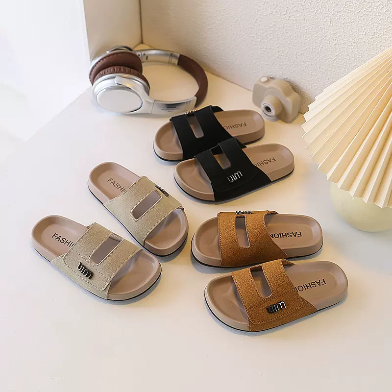 勃肯鞋男童软木凉拖鞋2026夏季新款儿童室内外凉鞋中大童一字拖