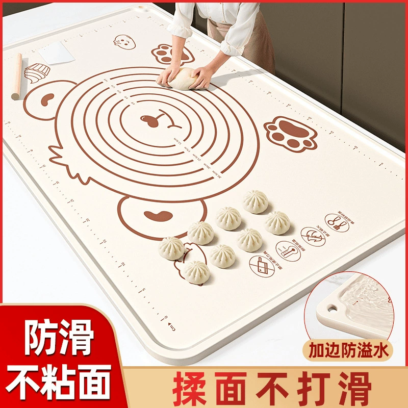 [Send cutting knife+rolling pin] Thicked non -stick silicone panel non -slip non -stick surface scale Silicone cushion kneading