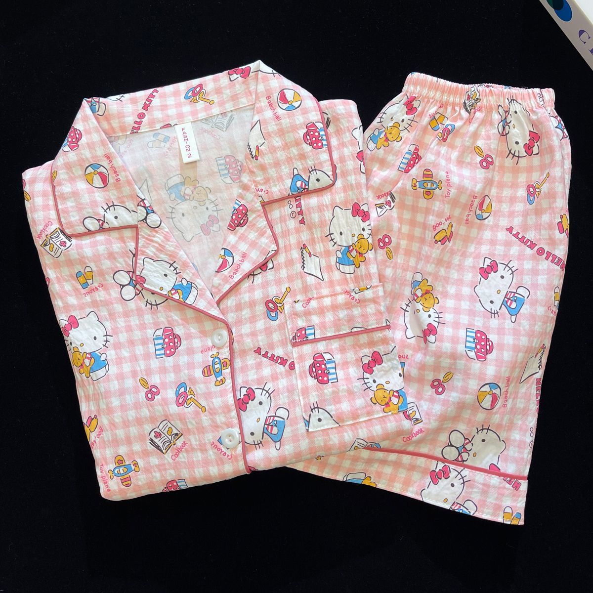 Vietnam transfronterizo al por mayor nube de algodón lindo oso pijamas verano mujeres pantalones cortos de manga corta cardigan casual dibujos animados servicio a domicilio