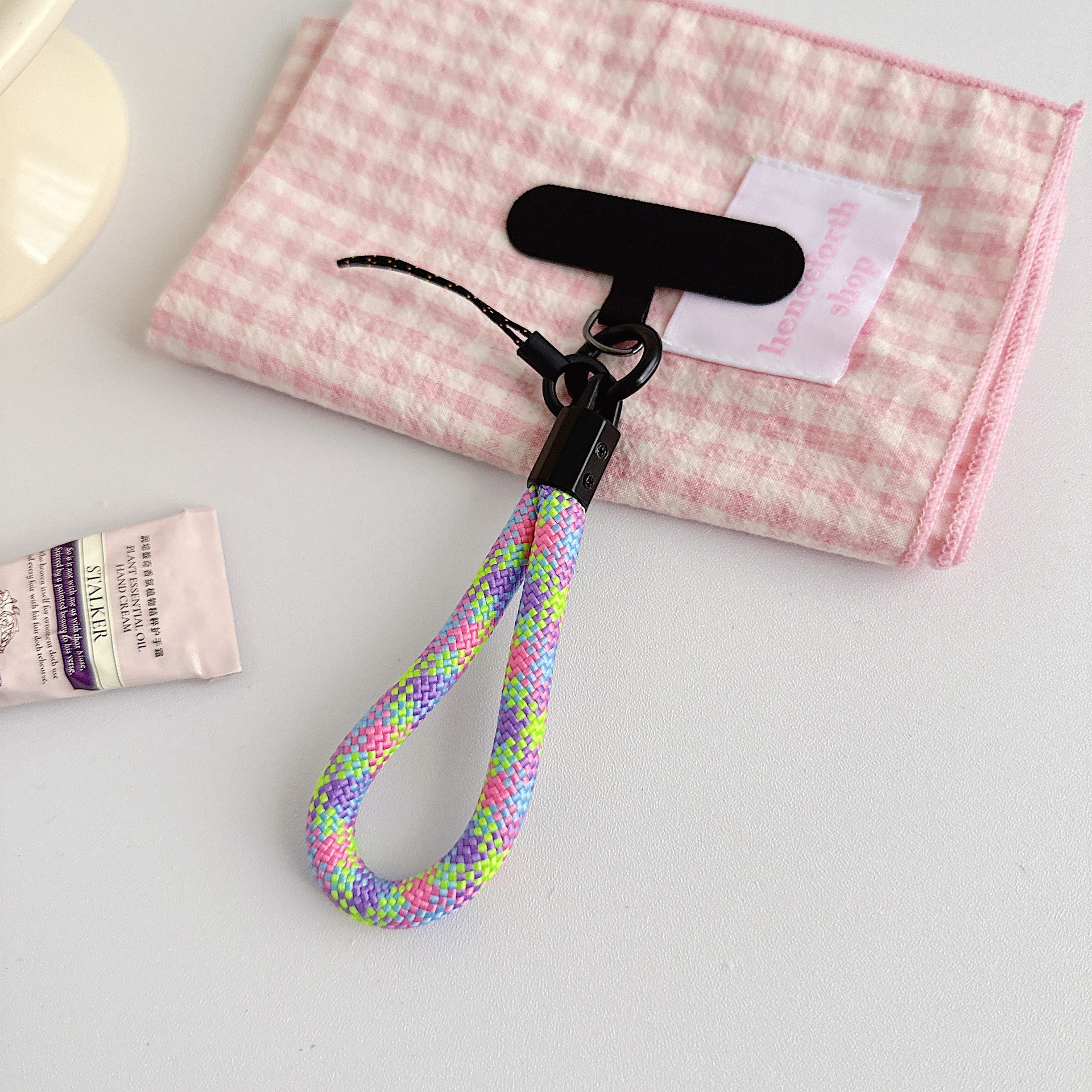 Teléfono móvil de nylon tejido corto con clip multifuncional bolso portátil colgante accesorios colgante universal