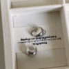 Silver needle, metal design universal earrings, silver 925 sample, trend of season