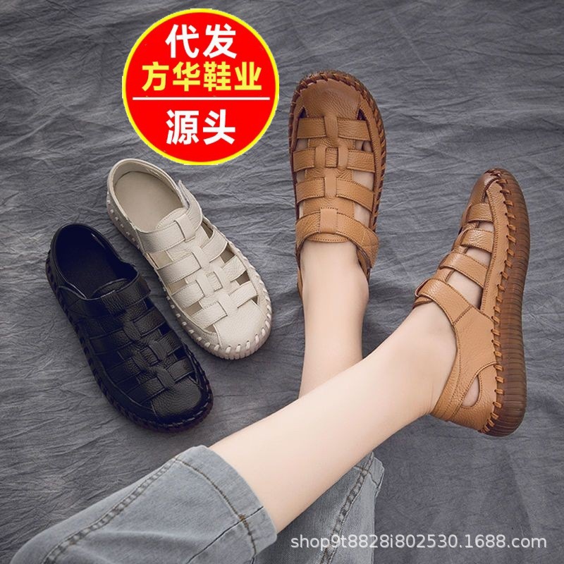 Comercio exterior transfronterizo de alta calidad al por mayor de tamaño grande suela de costura hecha a mano zapatos de mujer al aire libre casual zapatos frescos