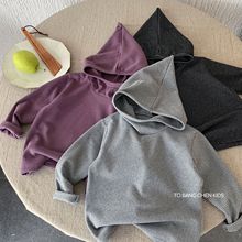 邦诚儿童加厚打底衫2025冬季新款男童条纹连帽套头衫小童冬装代发