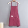 Hanging neck cotton striped wine red